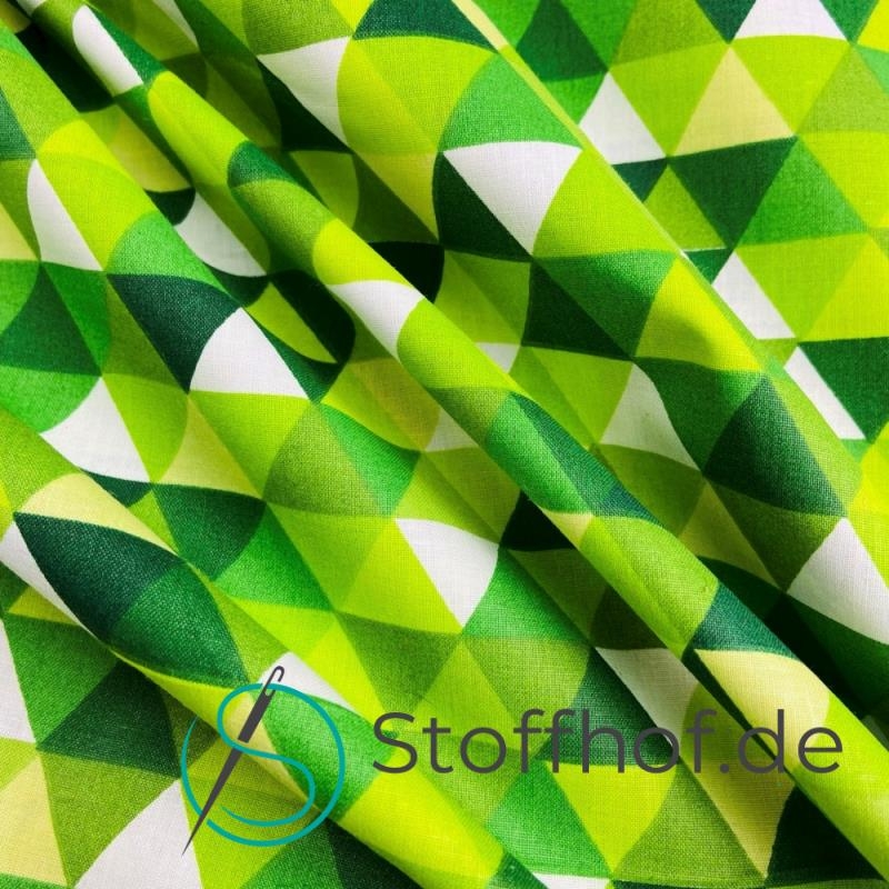 Baumwolle Dreieck-Muster Grüntöne