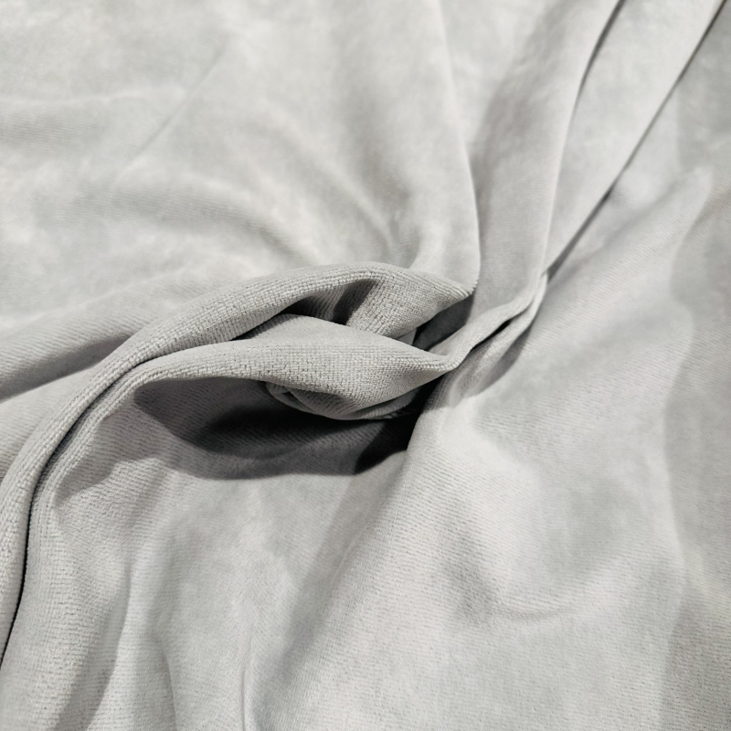 Baumwollsamt Nickistoff Hellgrau