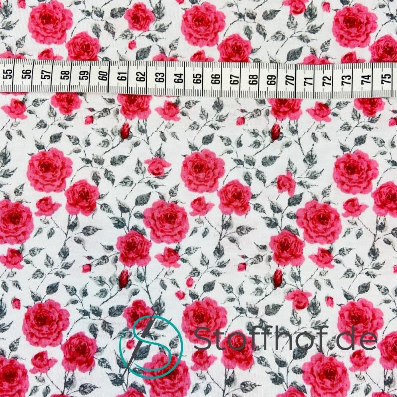 Baumwolljersey Pinke Rosen