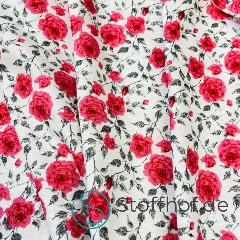 Baumwolljersey Pinke Rosen