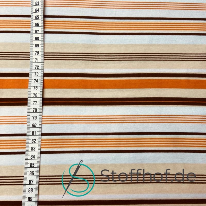 Interlock Jersey Gestreift Orange Braun