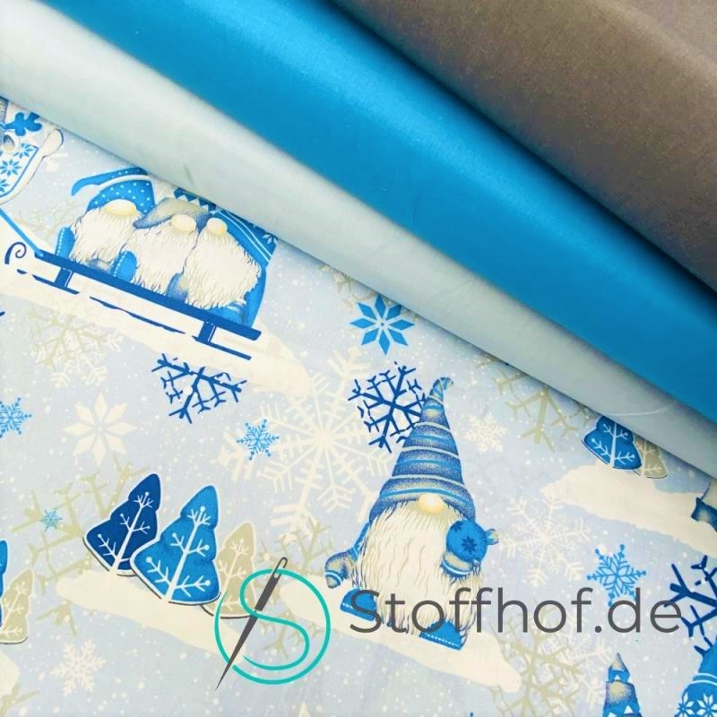 Baumwolle Weihnachtsgnome Blau Weihnachten
