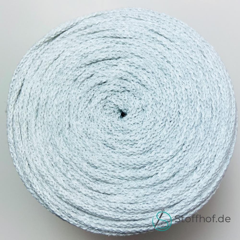 Baumwollkordel Flach 10mm Hell Grau