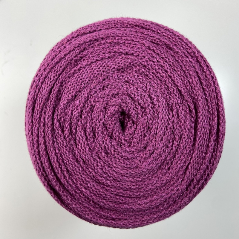 Baumwollkordel Flach 10mm Dunkel Fuchsia
