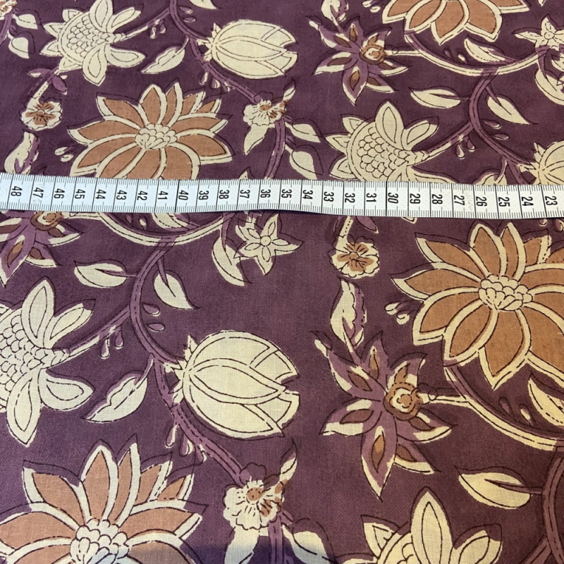 Voile Premium Baumwolle Blumen Mauve