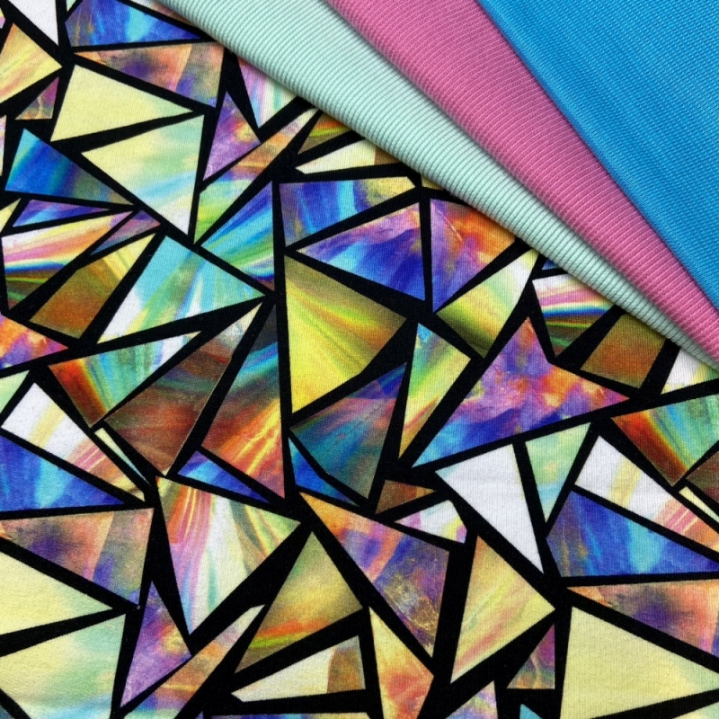 French Terry Sommersweat Bunte Glasscherben