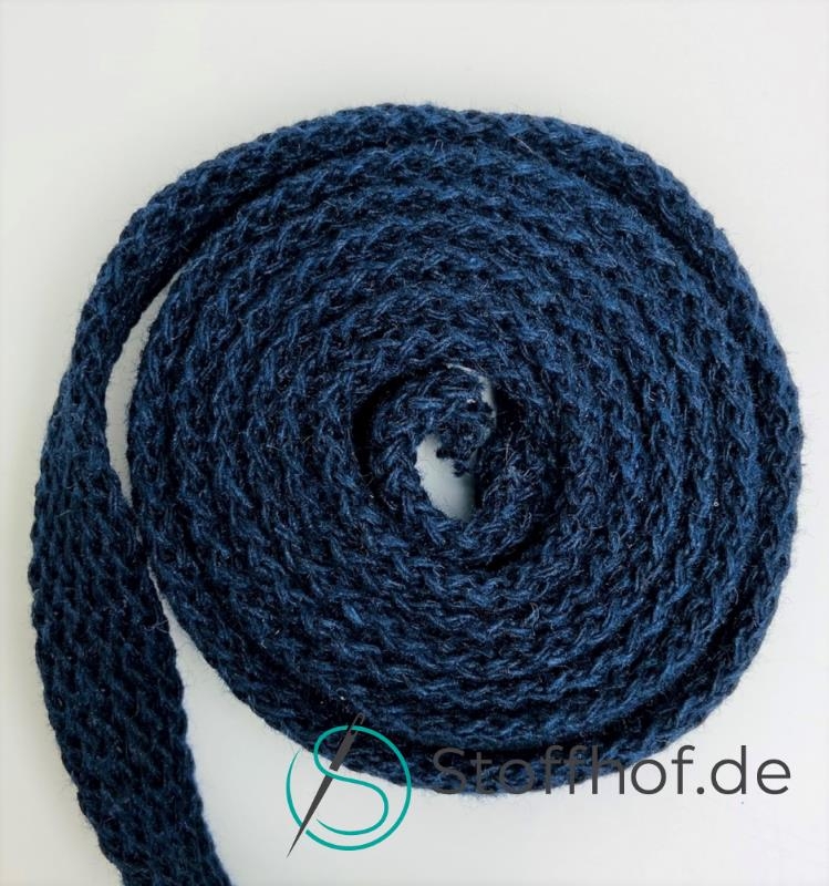Baumwollkordel Flach 10mm Navy