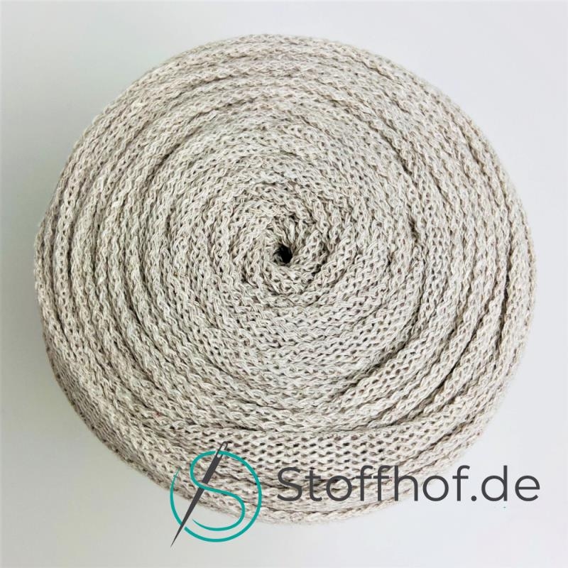 Baumwollkordel Flach 10mm Cappuccino