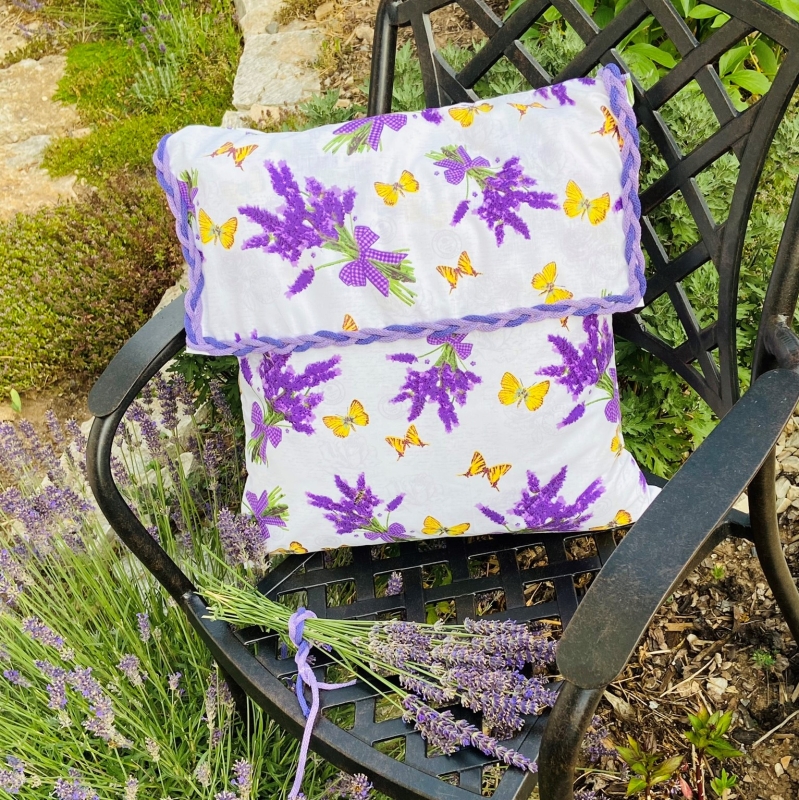 Baumwolle Vintage Lavendel und Schmetterlinge