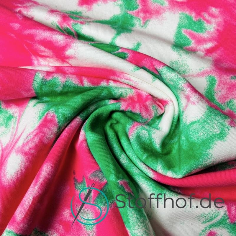 French Terry TIE DYE Pink Lady mit Minze