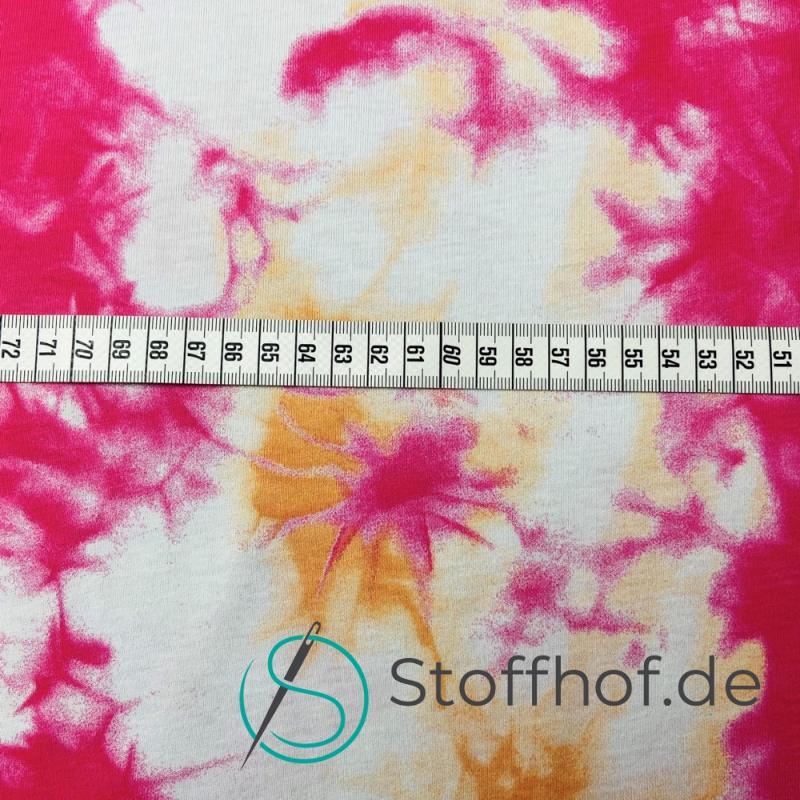 Baumwolljersey TIE DYE Batik Pink Orange
