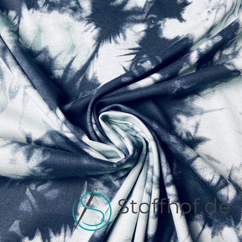 Baumwolljersey TIE DYE Batik Grau
