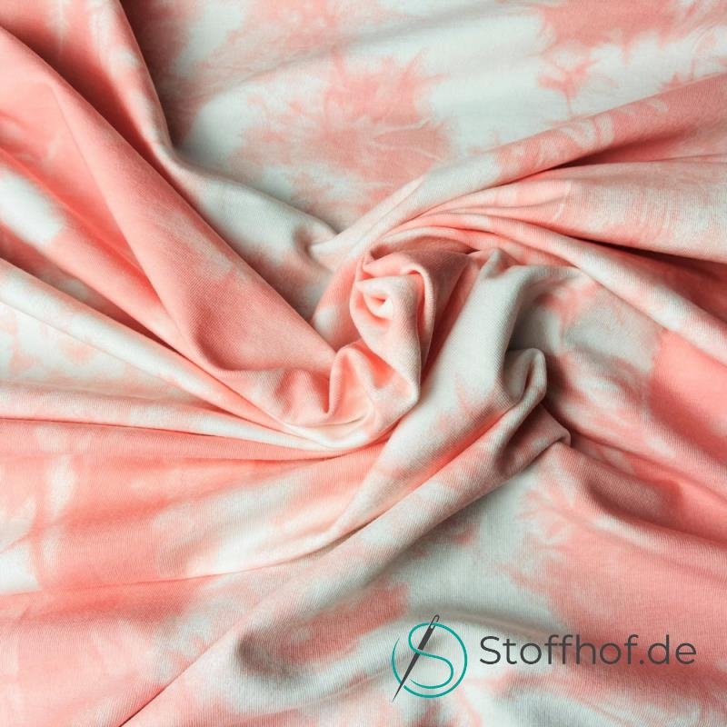 French Terry TIE DYE Erdbeer-Sahne-Likör Pink