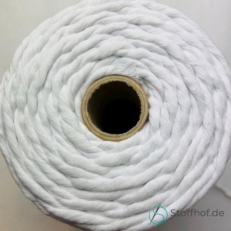Makramee Garn Verzwirnt 5mm Weiß