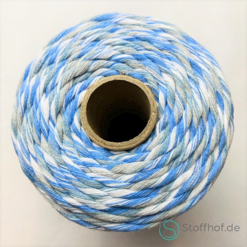 Makramee Garn Verzwirnt 3-4mm Winter Mix