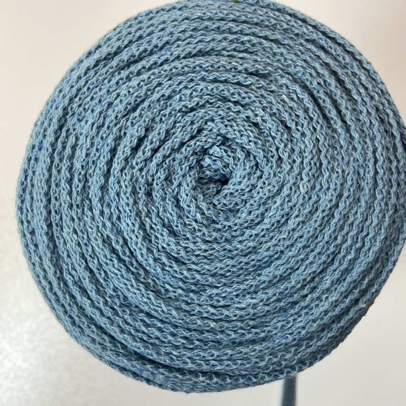 Baumwollkordel Flach 10mm Meeresbrise Blau