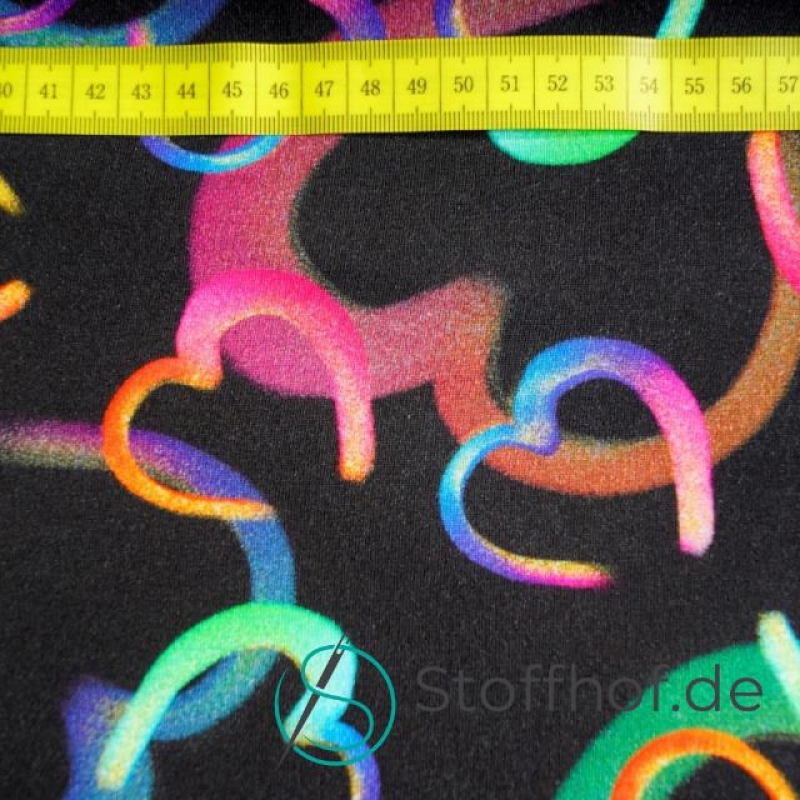 Baumwolljersey Neon Herzen