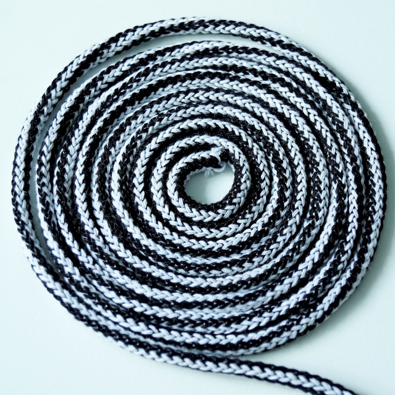 Baumwollkordel 5mm Schwarz-Weiß Mix