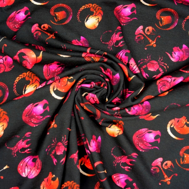 Baumwolljersey Sternzeichen Pink