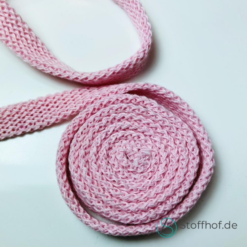Baumwollkordel Flach 10mm Baby Rosa