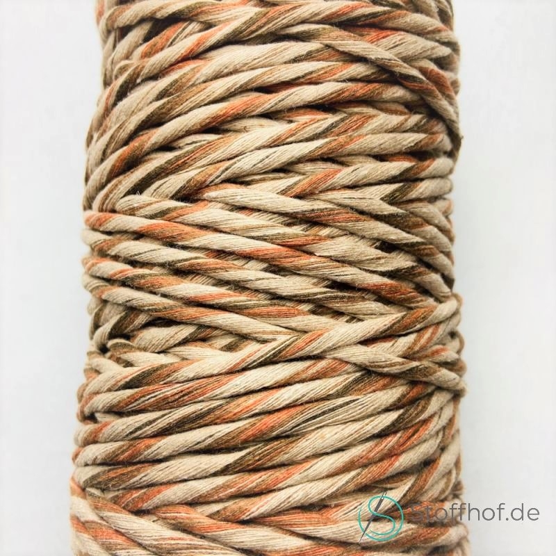 Makramee Garn Verzwirnt 3-4mm Herbst Mix