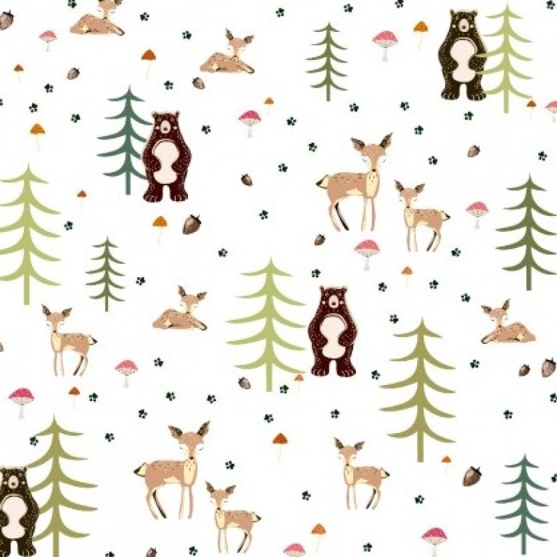 Baumwolljersey Waldtiere