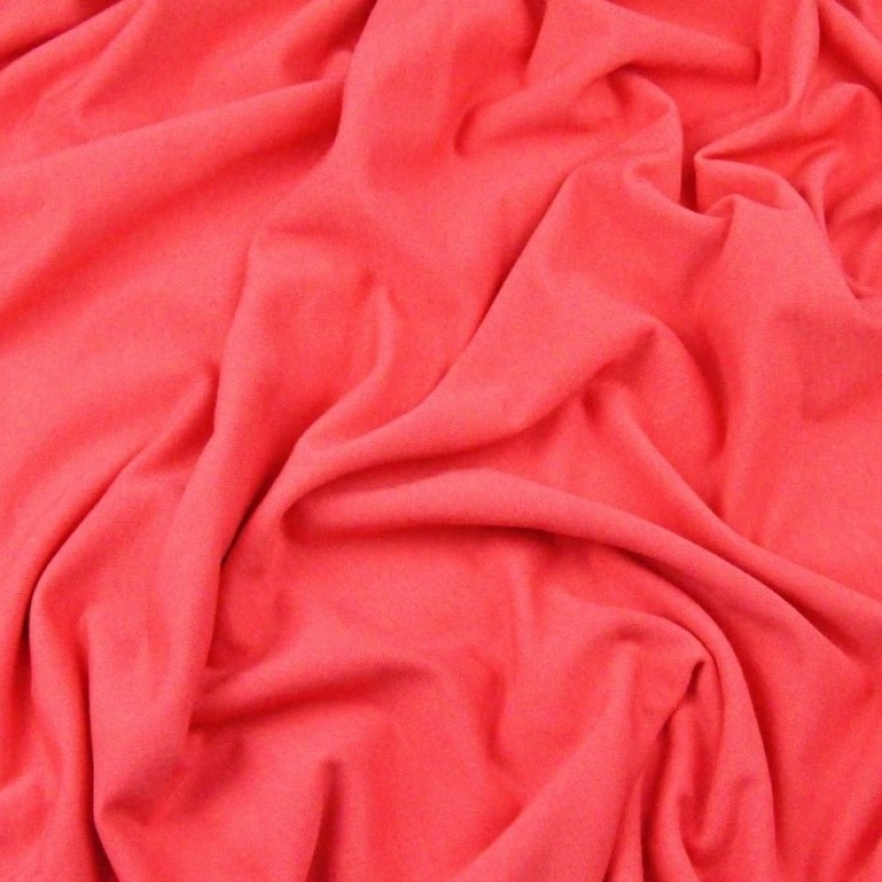 French Terry Sommersweat Uni Korallrot