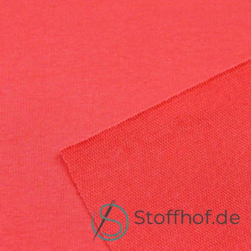 French Terry Sommersweat Uni Korallrot