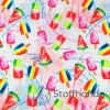 Baumwolljersey Eis am Stiel / Weiß