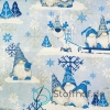 Baumwolle Weihnachtsgnome Blau Weihnachten