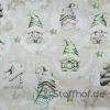 Baumwolle Weihnachtsgnome im Mondschein / Hellbeige