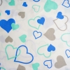 Baumwolle Herzen Blau Mint Grau
