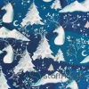 French Terry Sommersweat Winternacht Weiß Blau