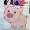 Kreuzstich-Set für Kinder Ferkel 15x15cm