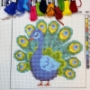Kreuzstich-Set für Kinder Pfau 15x15cm