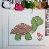 Kreuzstich-Set für Kinder Schildkröte 15x15cm