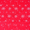 Baumwolljersey Schneeflocken / Rot